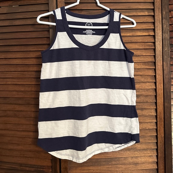 Maurices Tops - Maurices Navy and White Striped Tank